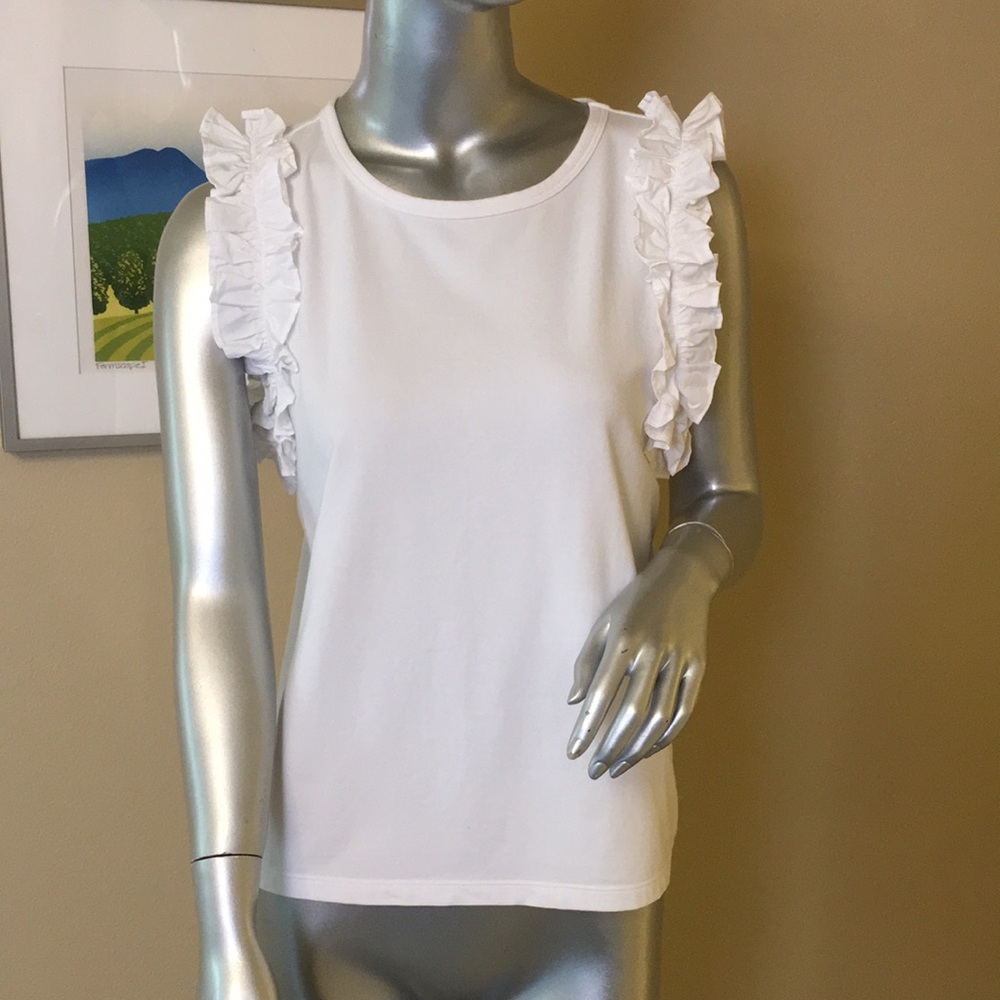 WHBM | Ruffle Trim Tank Color: white - Picture 11 of 11